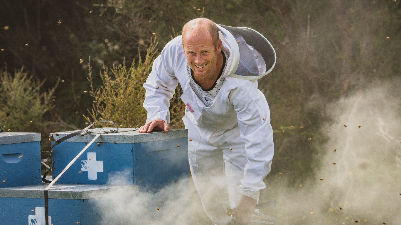 First Honey Founder in Beekeeping Suit